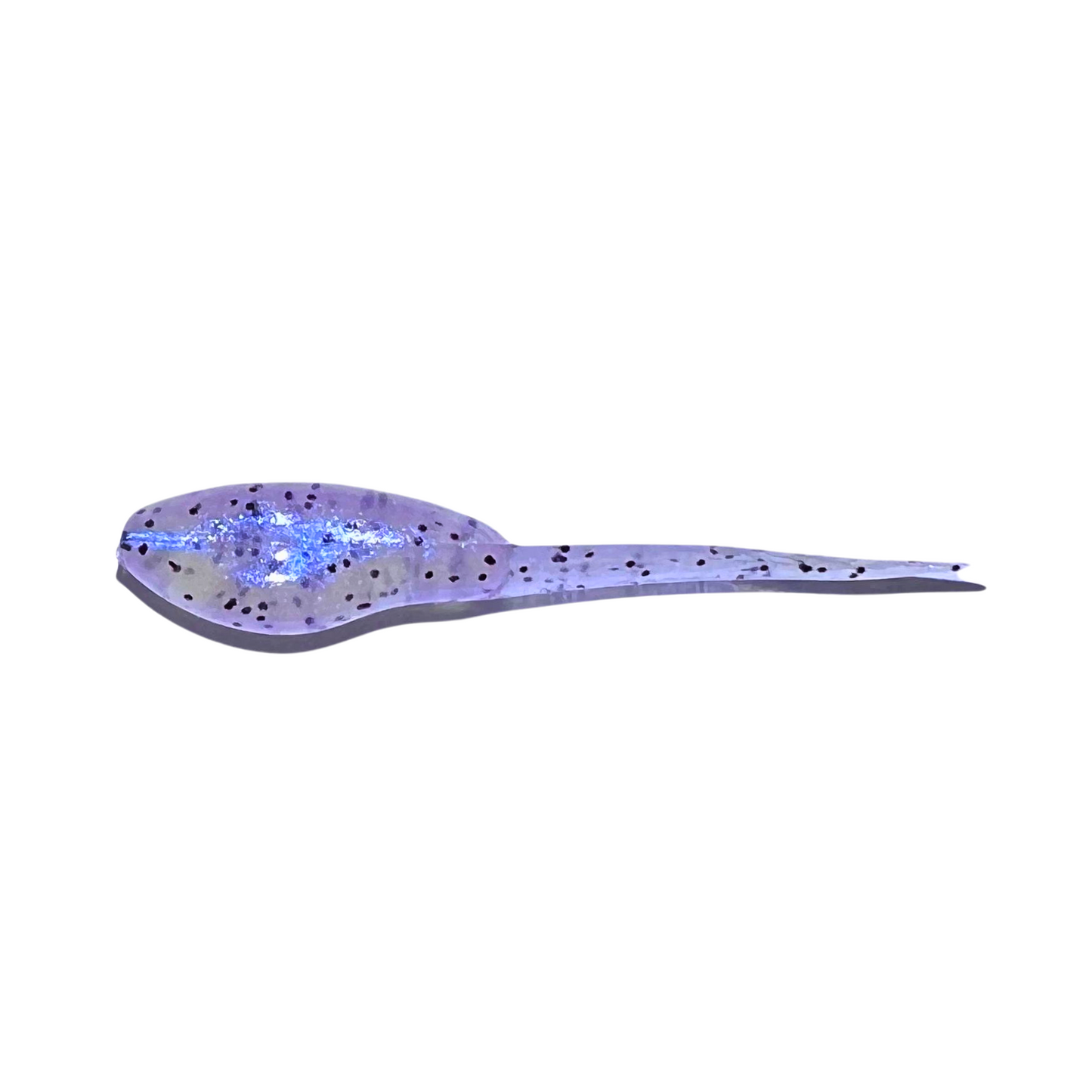 Lil Fry Crappie Lure in Monkey Milk color, a soft gray with blue highlights, versatile for clear water and adaptable to most fishing conditions.