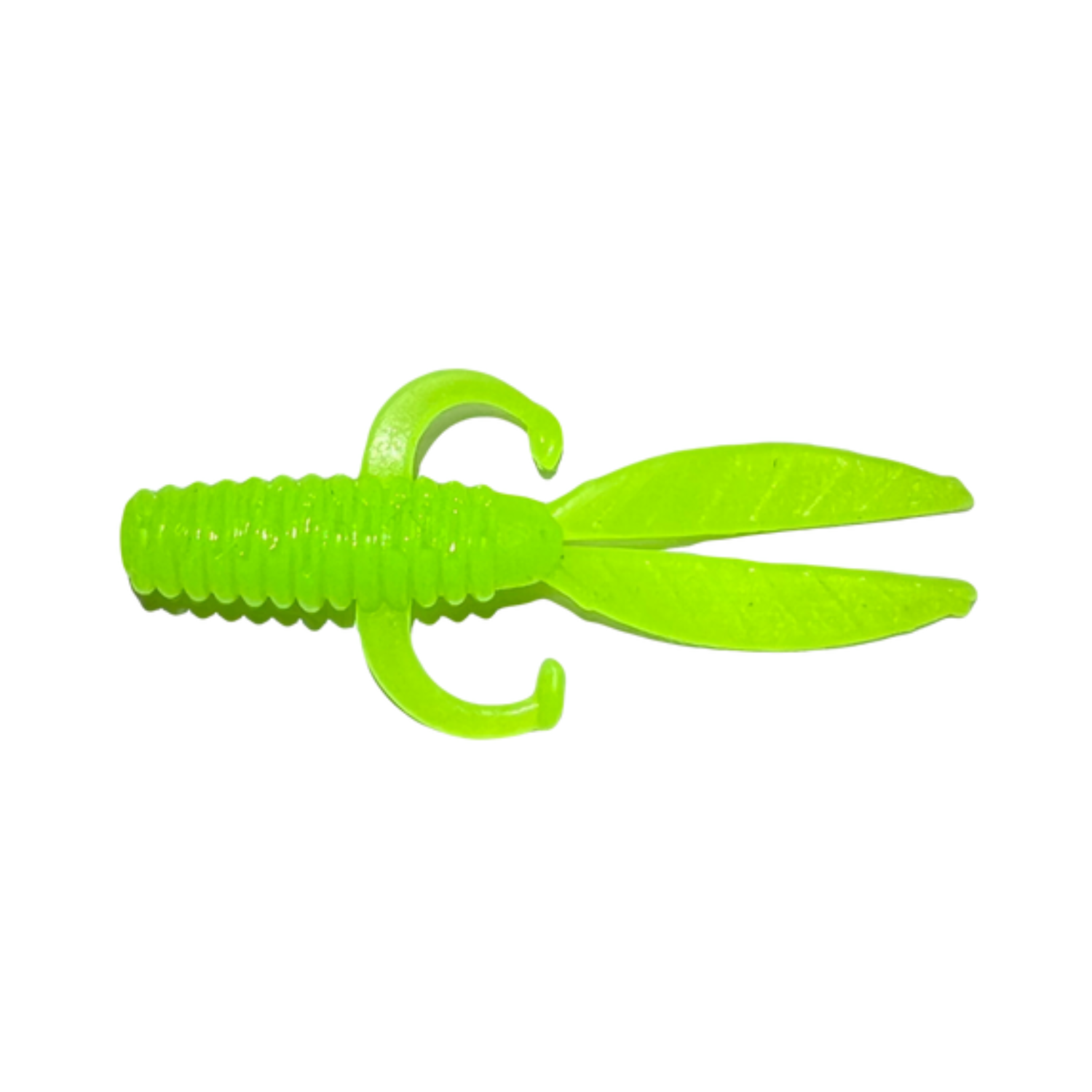 Slab Bug Crappie Lure in Lime Glo-Treuse color, a vibrant lime green with glowing accents, ideal for clear or slightly stained water.