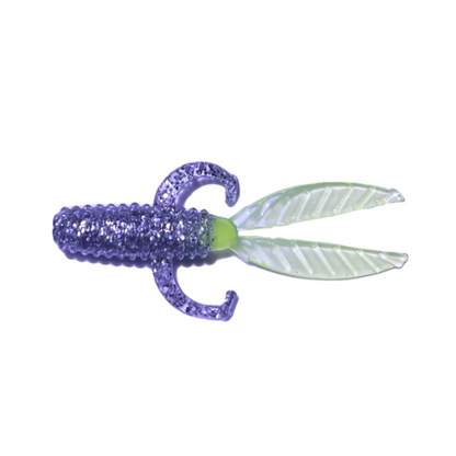 Slab Bug Crappie Lure in Silver Flash Chartreuse color, featuring a silver reflective base with a chartreuse tail to attract fish in clear or sunny waters.