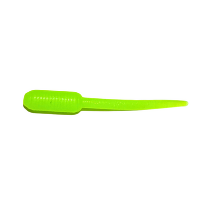 Slab Stinger Crappie Lure in Lime Glo-Treuse color, featuring a bright lime green and glowing chartreuse blend for fishing in slightly stained or clear water.