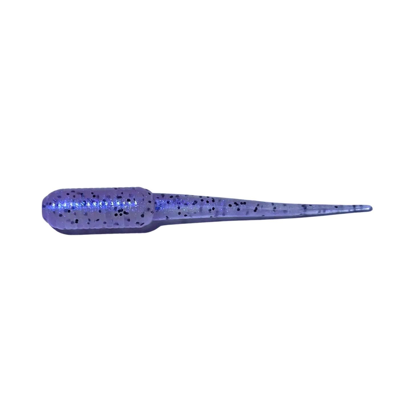 Slab Stinger Crappie Lure in Monkey Milk color, a soft gray tone with blue accents, providing versatility across most water conditions.