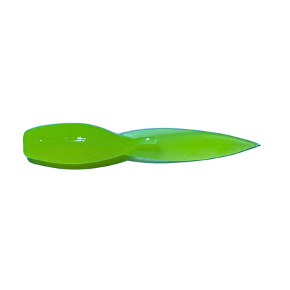 1.5-inch Tadpole Crappie Lure in Lime Glo-Treuse color, glowing lime green with chartreuse accents, great for low visibility.