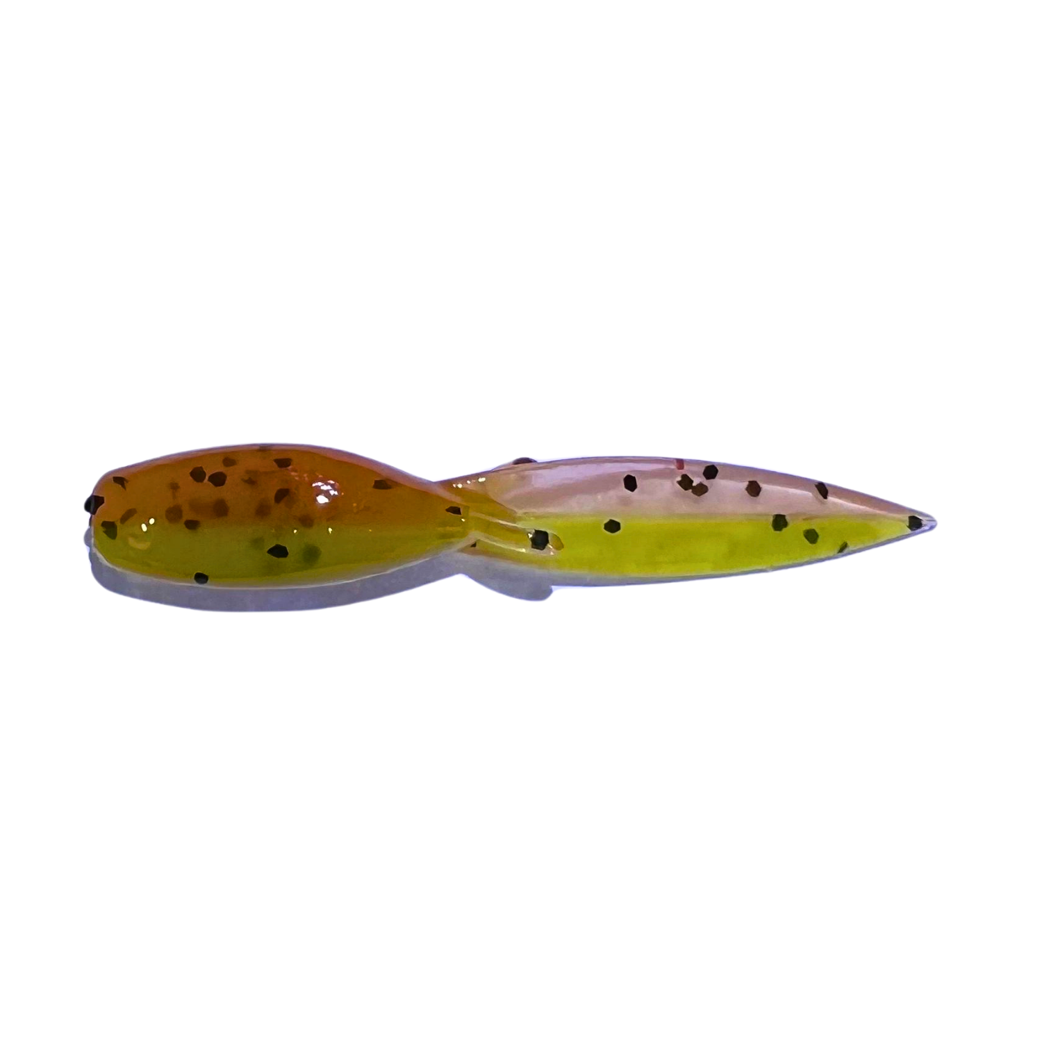 1.5-inch Tadpole Crappie Lure in Zombie Juice color, with an electric green glow and chartreuse blend to attract crappie in low-light conditions.